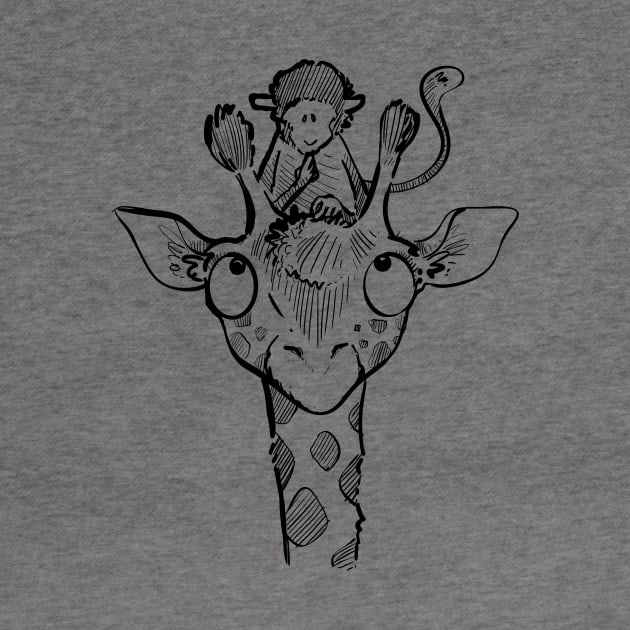 Monkey and giraffe by Jason's Doodles